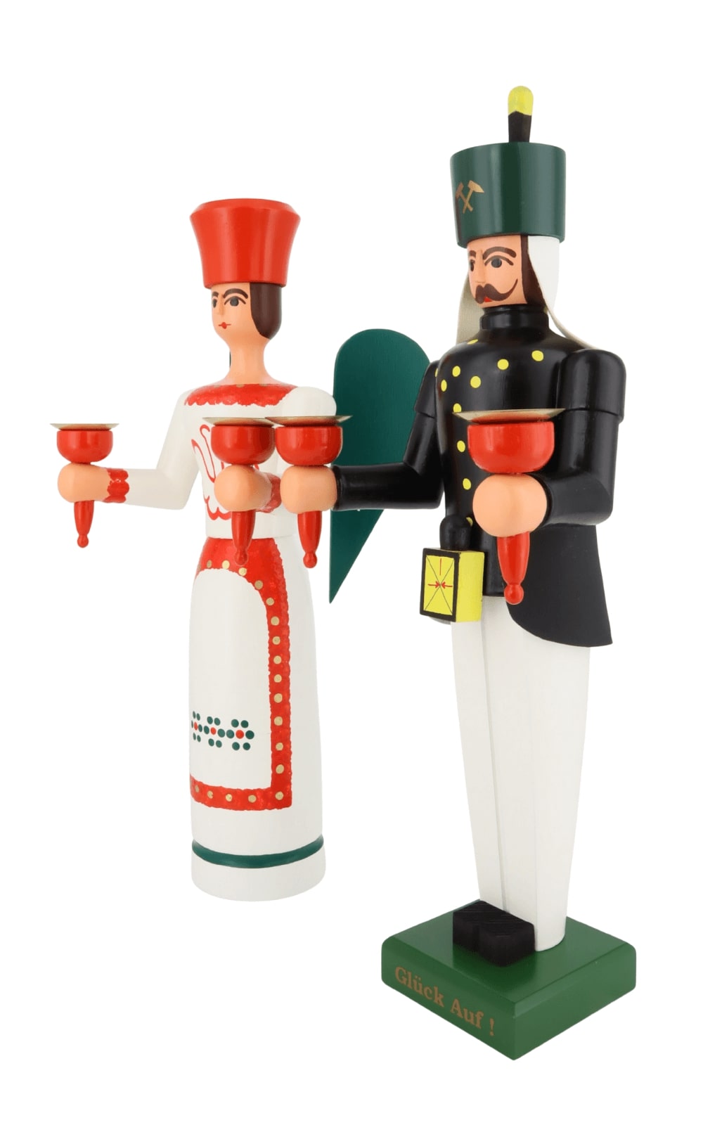 Angel and Miner, 38 cm, Colourful, for Wax Candles by SEIFFEN.COM