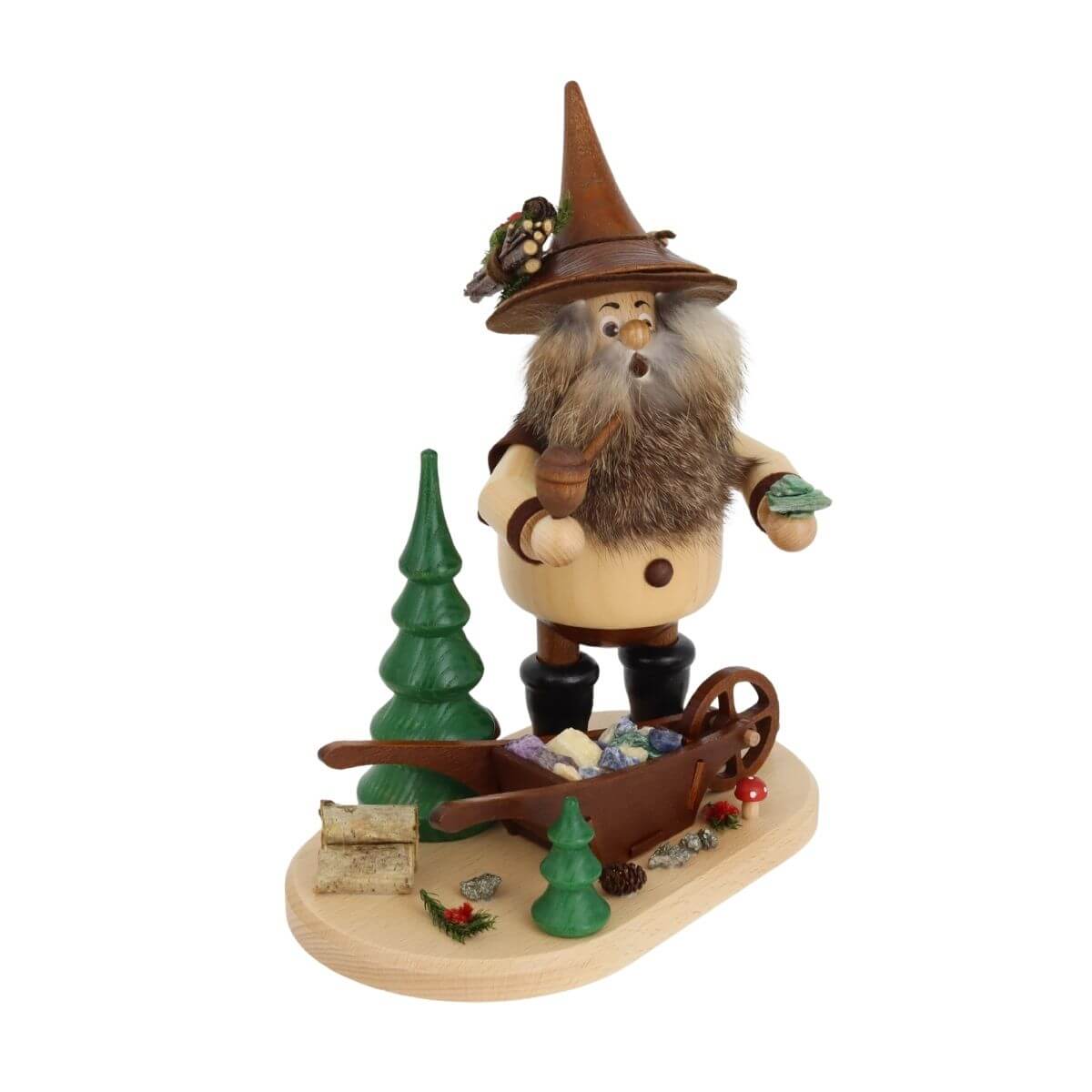 Wichtel, Holzfigur, Winterszene, Wichtelfigur, Sacklwagen