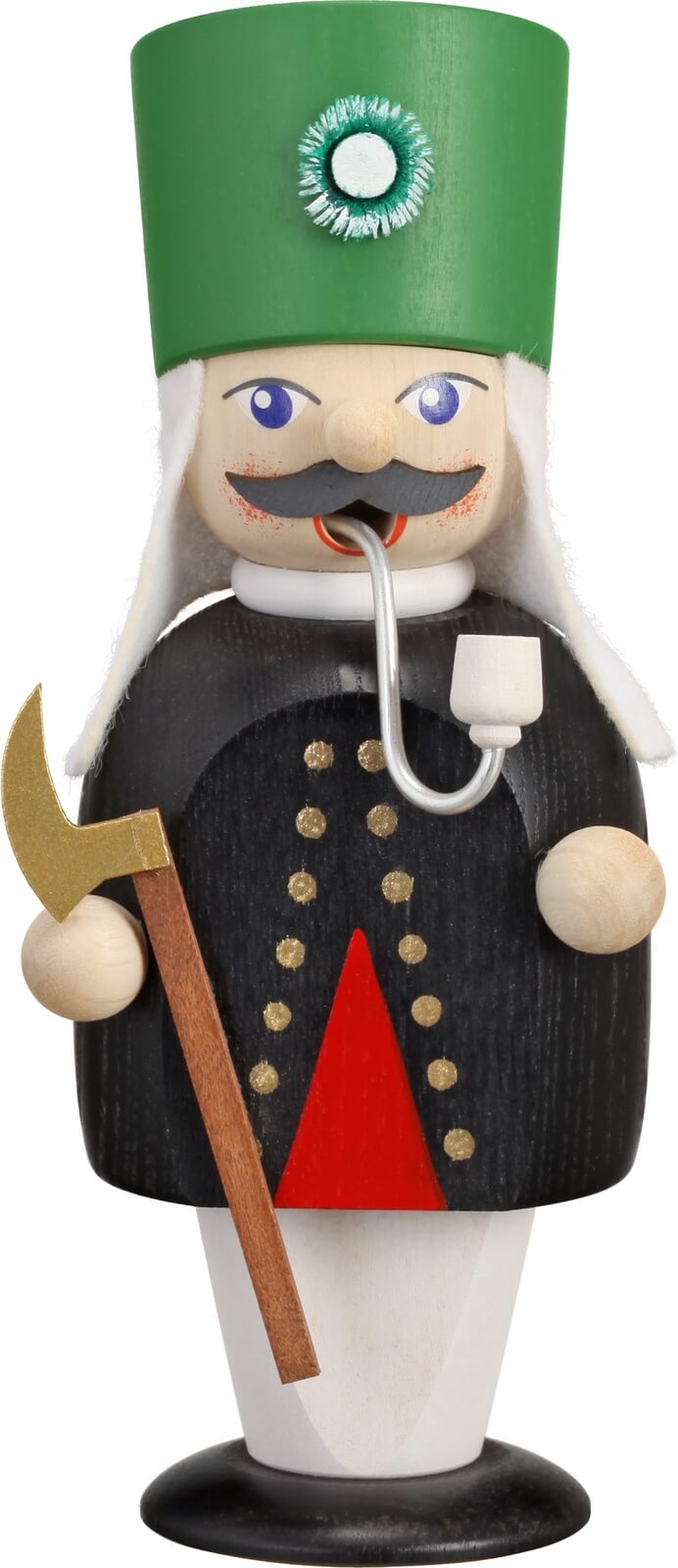Smoking man miner with pick, 15 cm by Seiffener Volkskunst eG
