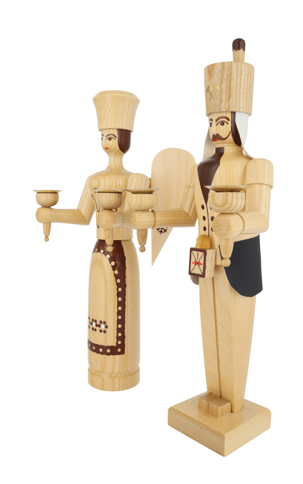 Angel and Miner, 38 cm, Natural, for Wax Candles by SEIFFEN.COM
