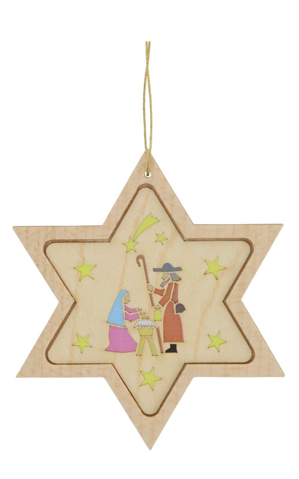 Christmas tree decoration star with diaphanous image of the Holy Family by Richard Glässer_1