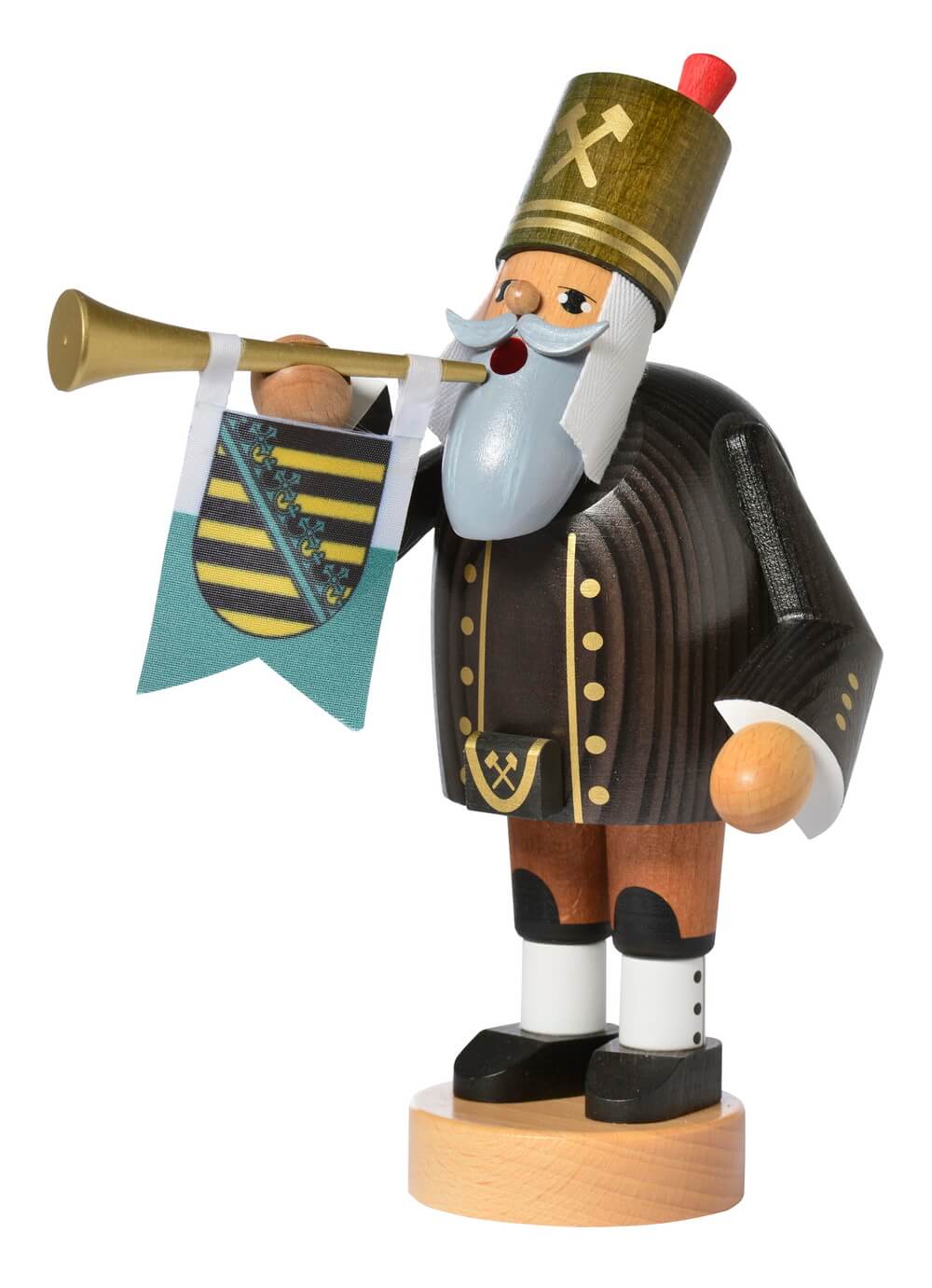 Smoking man miner with trumpet, 20 cm by KWO