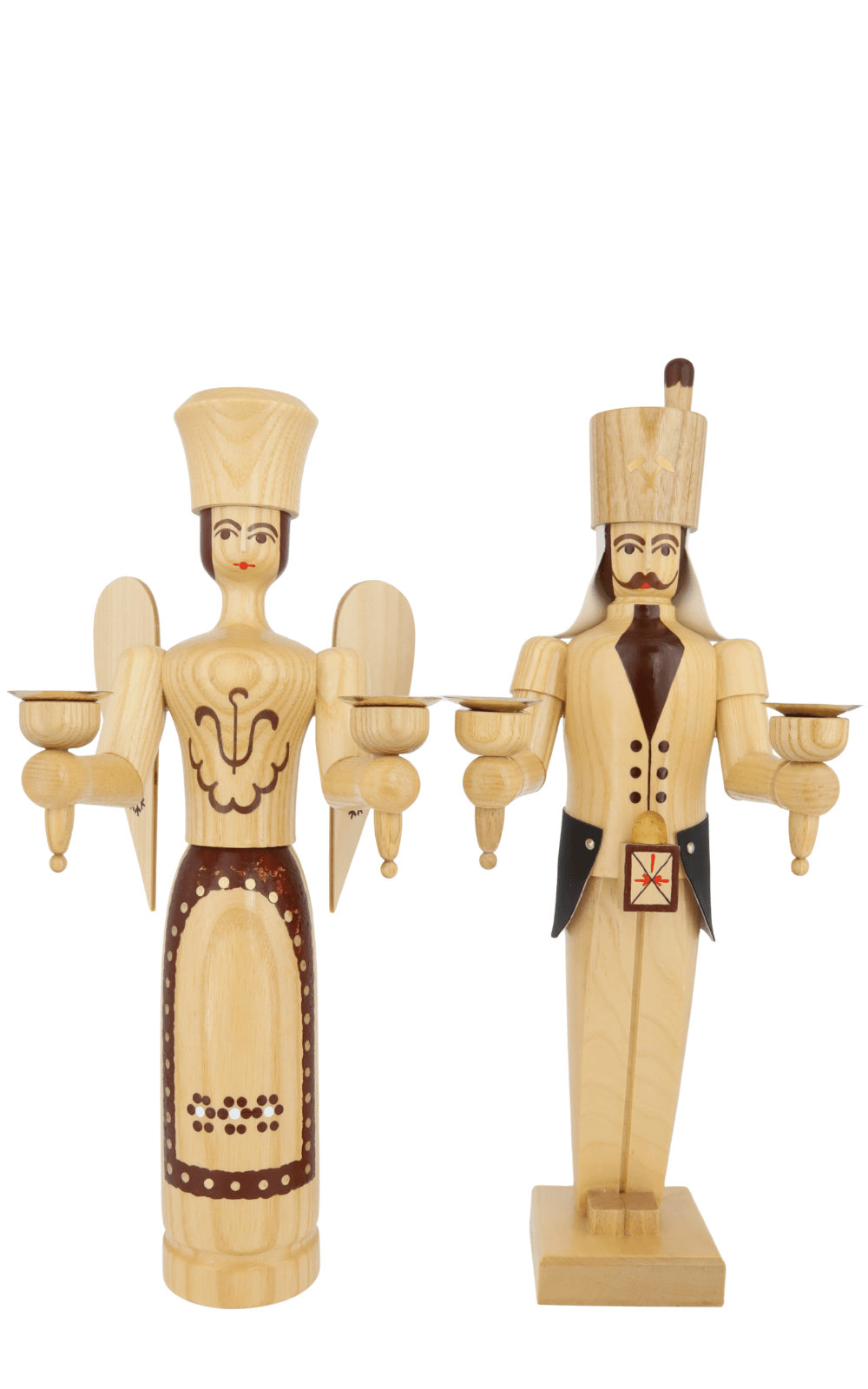 Angel and Miner, 38 cm, Natural, for Wax Candles by SEIFFEN.COM
