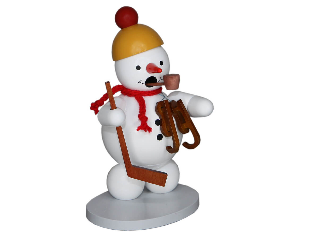 Smoking man snowman with ice skates, 12 cm by Ralf Zenker