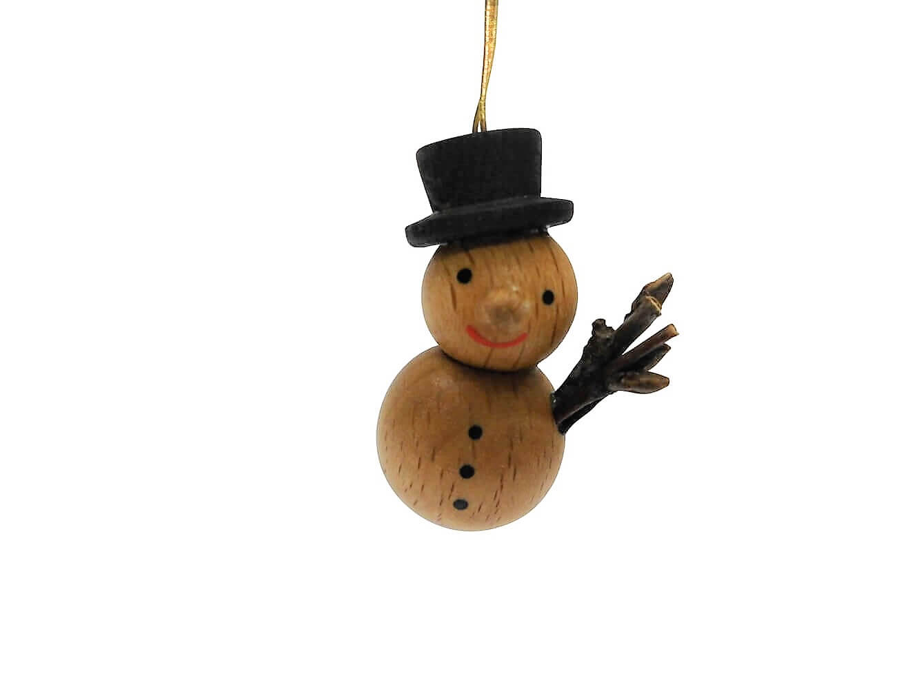Natural Snowman Christmas Tree Ornament, 4 cm by SEIFFEN.COM by Nestler