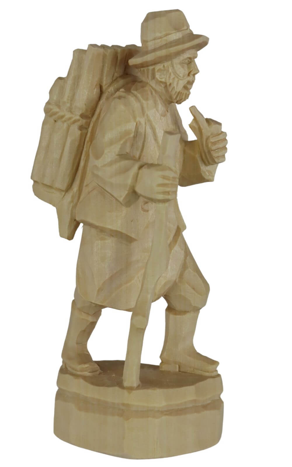 Woodman with pipe, natural, 20 cm, carved by Schnitzkunst aus dem Erzgebirge_1
