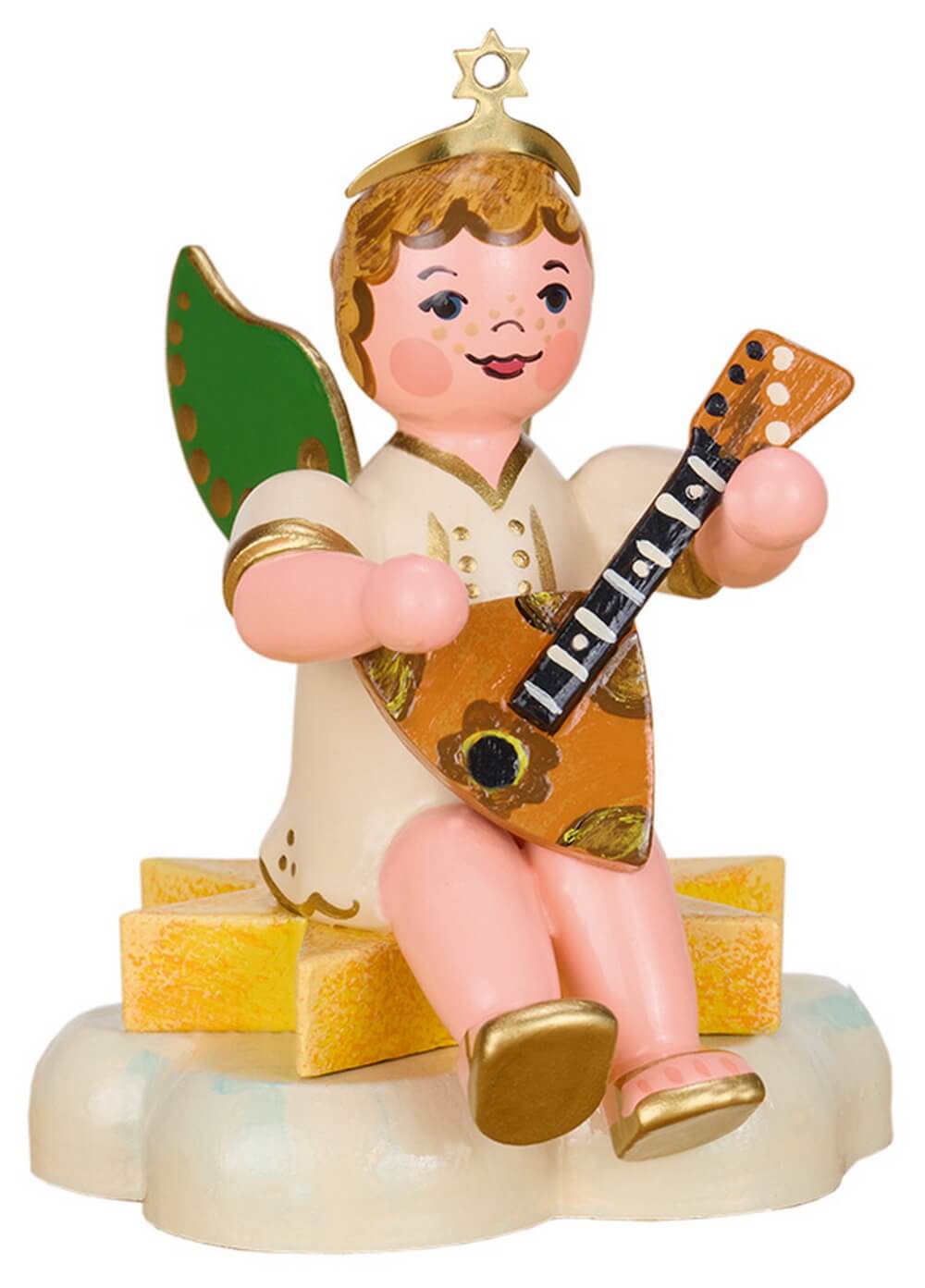 Christmas angel with balalaika, 6 cm by Hubrig Volkskunst
