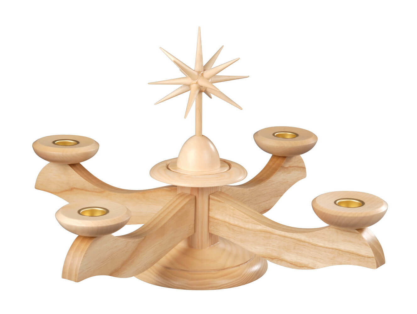 Advent candlestick with poinsettia, natural by Albin Preißler