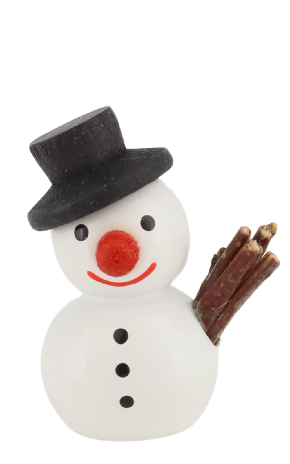 Miniature snowman with a black hat, 3 cm / 1,2 inches, from SEIFFEN.COM_1