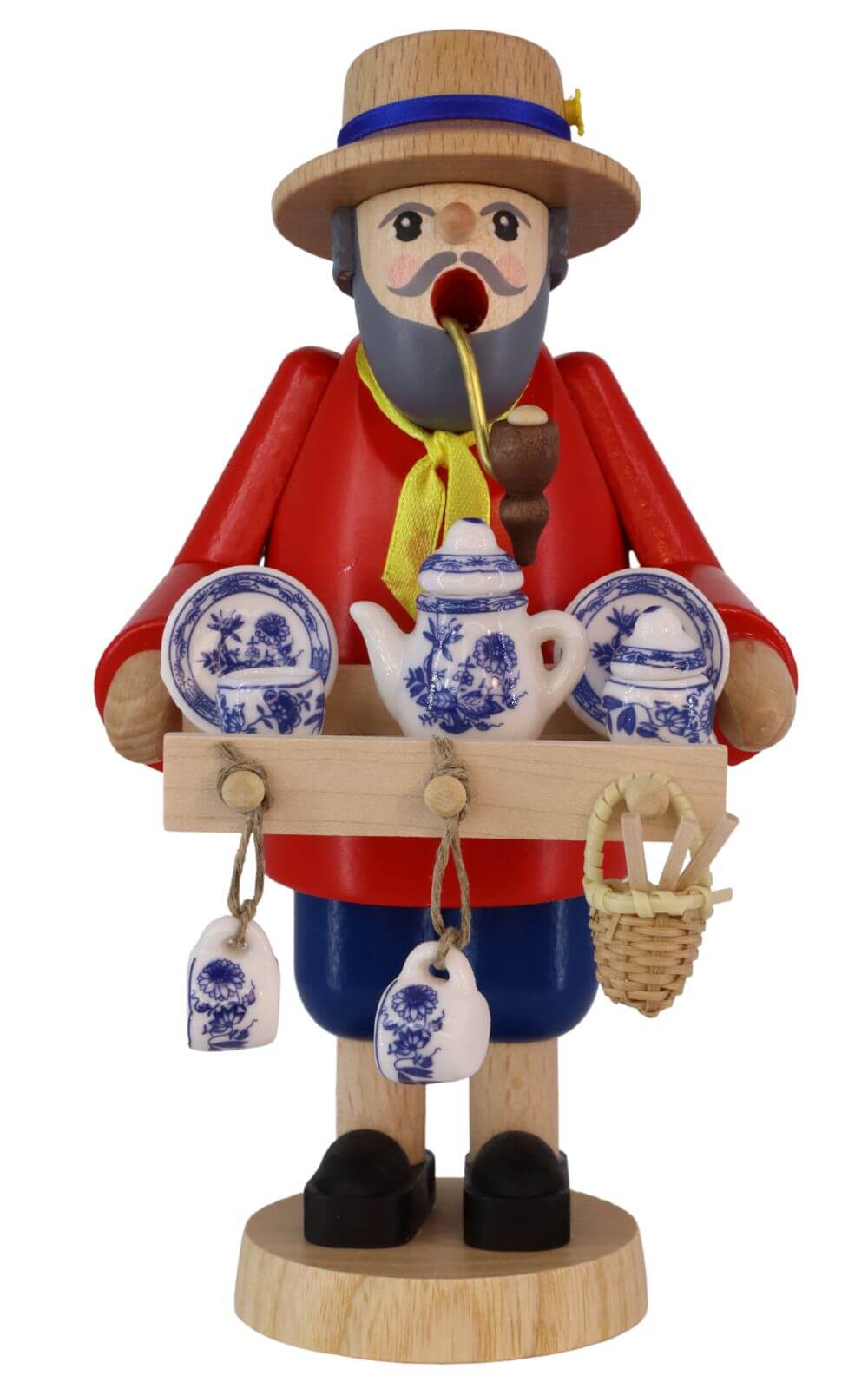 Smoking man porcelain trader, 18 cm, colored by Richard Glässer_1