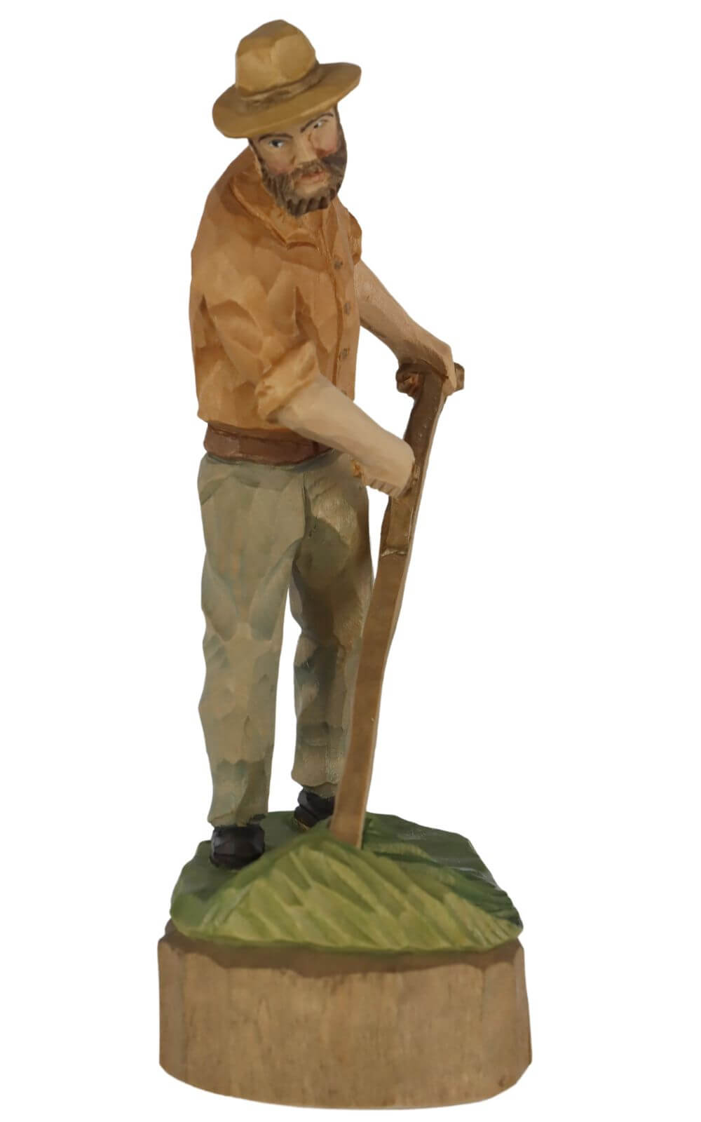 Farmer with scythe, coloured, 16 cm, carved by Schnitzkunst aus dem Erzgebirge_2