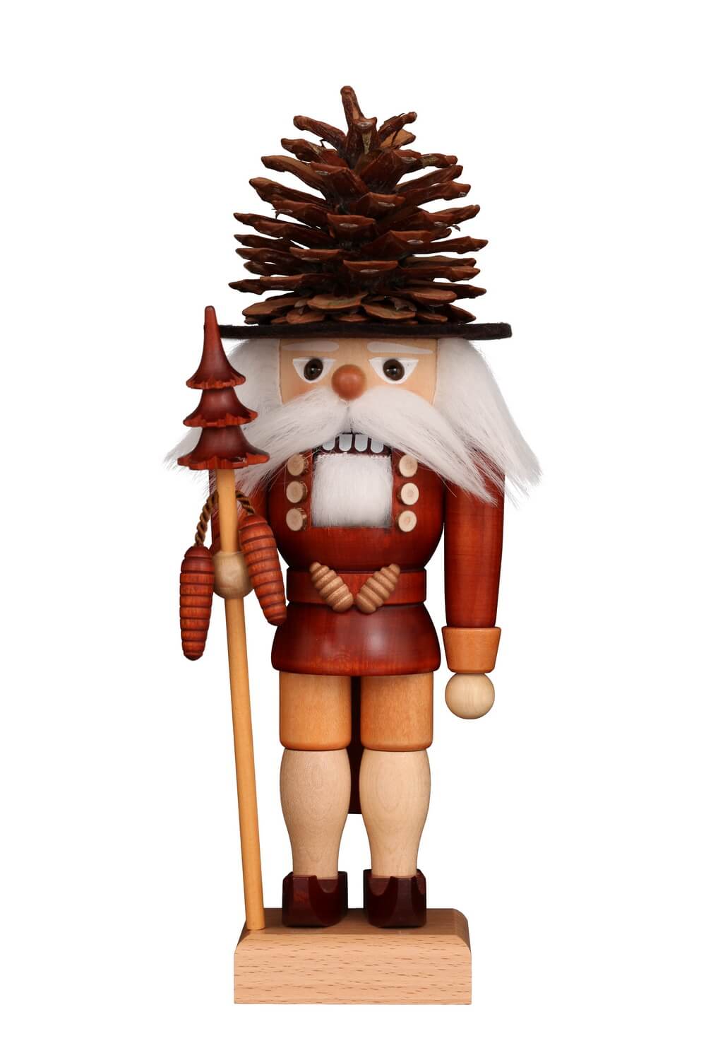Nutcracker Pine Cone Man natural 11.4 in 29 cm by Christian Ulbricht, Made in Germany