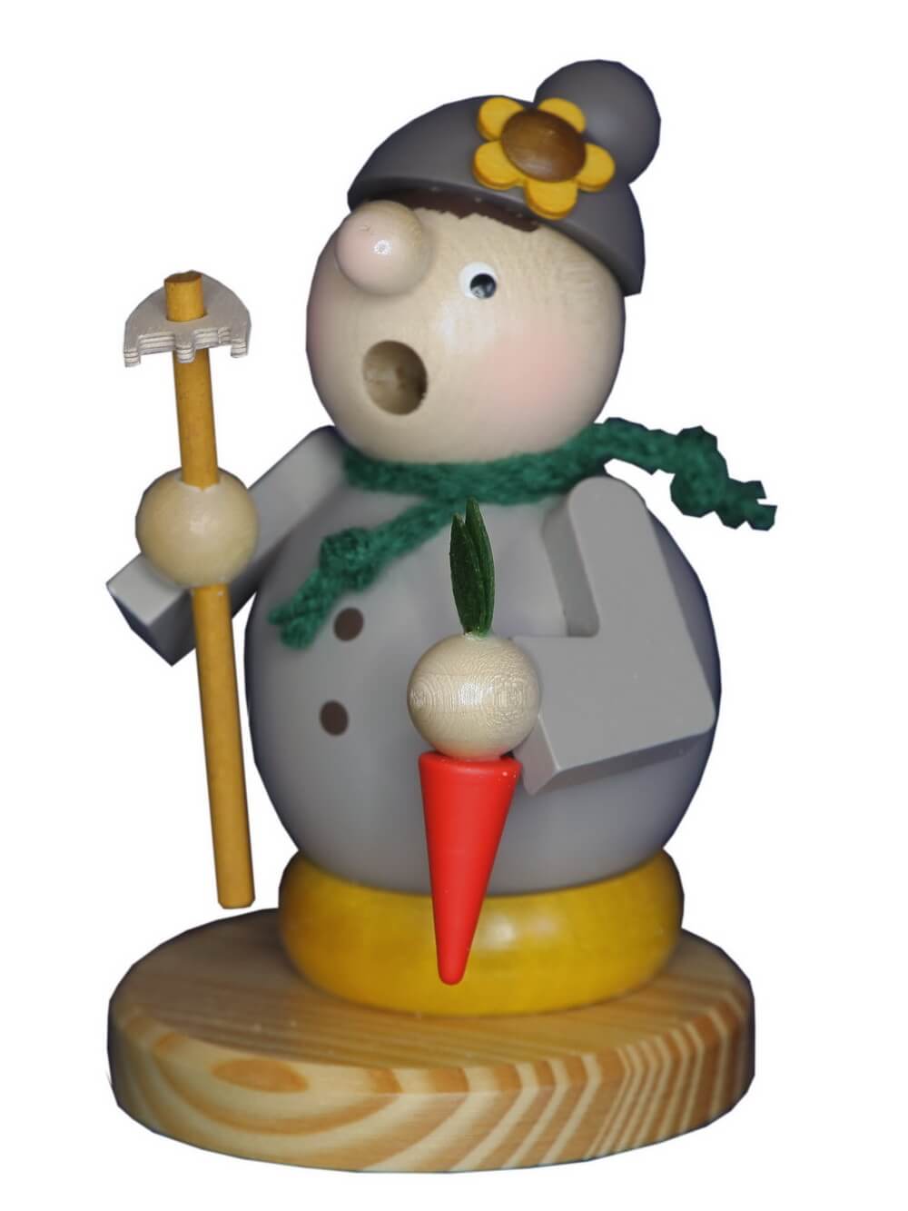 Smoking man farmer turnip with carrot, 11 cm by Ralf Zenker