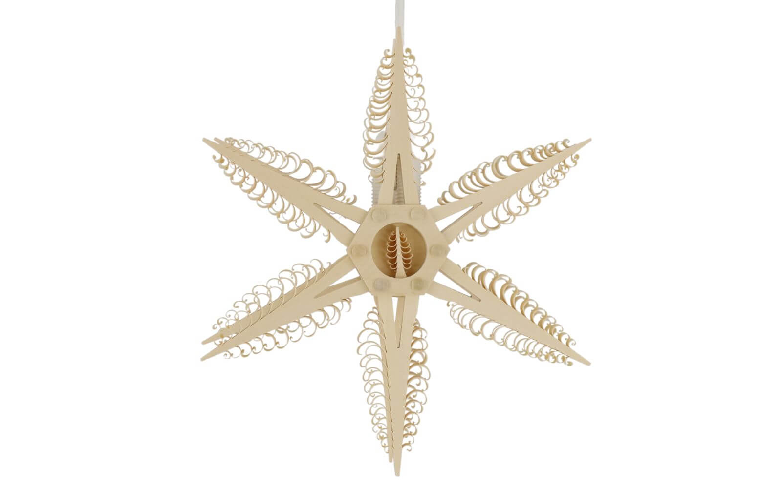 Wooden star, diameter 24 cm, ellectrically by Martina Rudolph_1