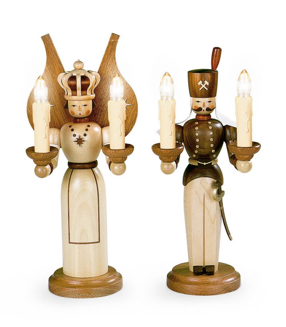 Angel and miner, 26 cm by Müller Kleinkunst