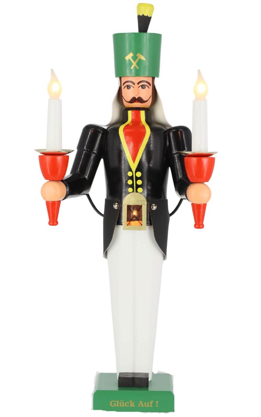Miner with belly lamp, colored, 50 cm, electrically illuminated by SEIFFEN.COM_1