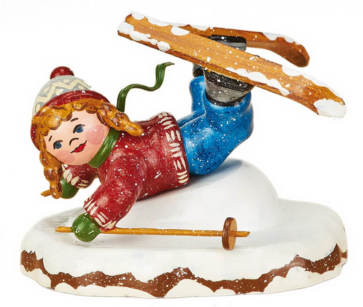 Winter child belly landing by Hubrig folk art
