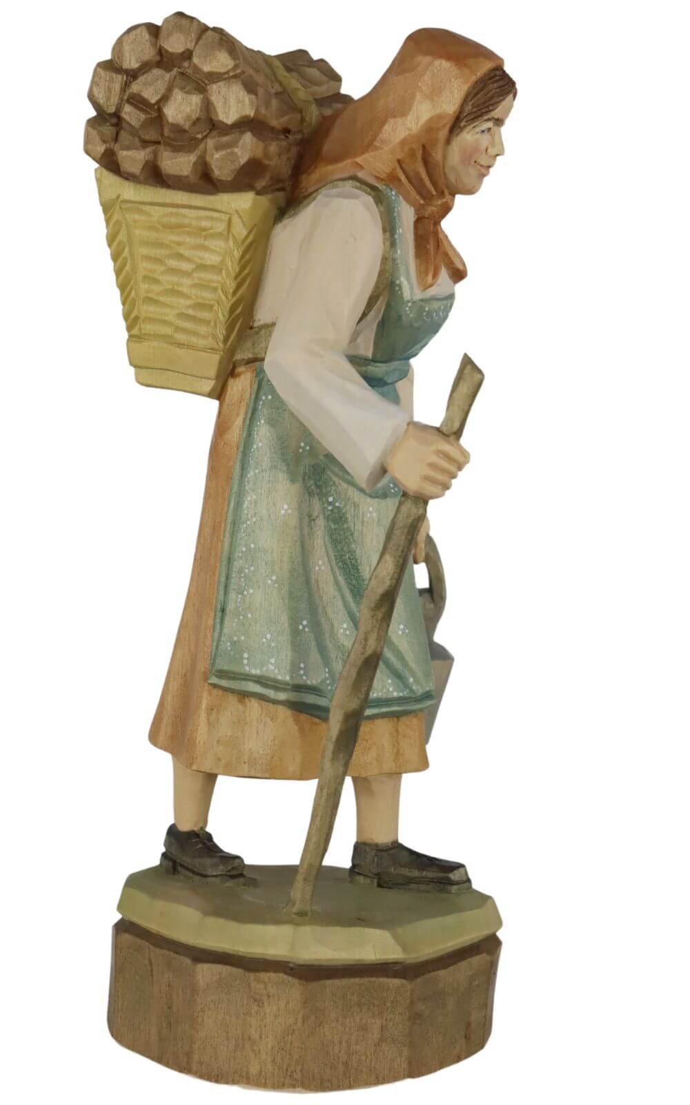 Waldfrau, geschnitzt, 16 cm, farbig von Schnitzkunst aus dem Erzgebirge_1