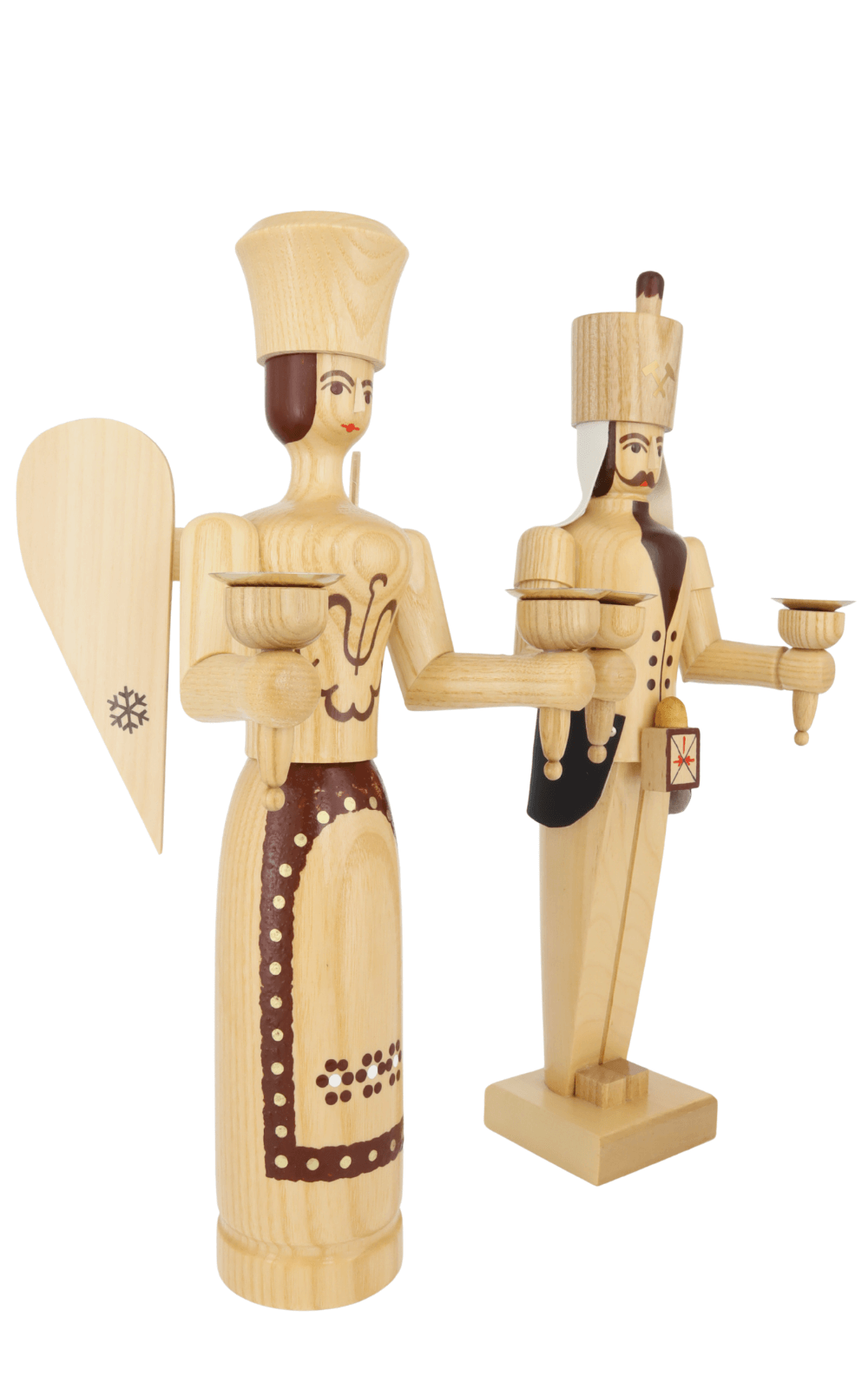 Angel and Miner, 38 cm, Natural, for Wax Candles by SEIFFEN.COM