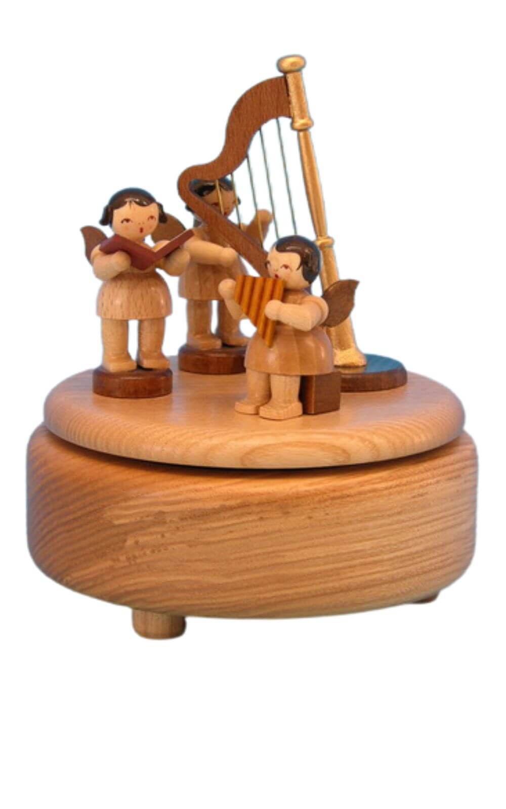 Music box with 3 angels and harp by Figurenland Uhlig GmbH