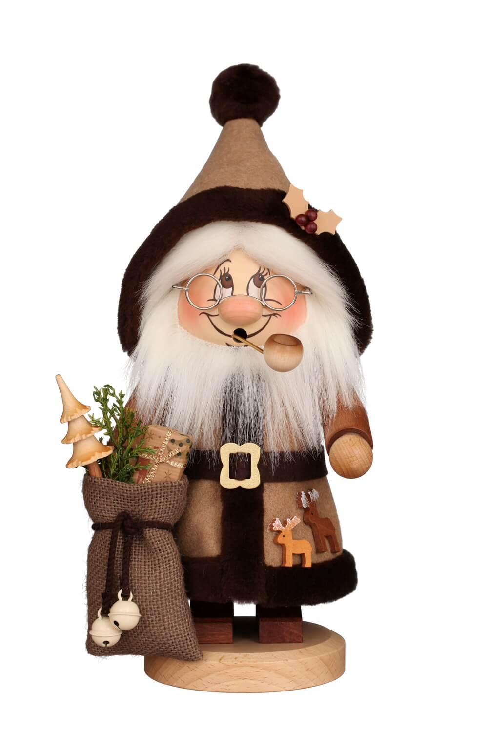 Smoking gnome Santa Claus, 34 cm by Christian Ulbricht