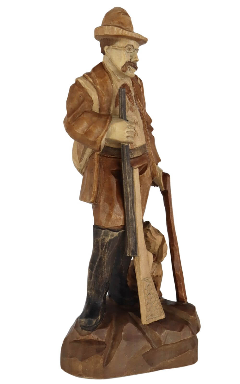 Stülpner Karl with dog, 20 cm, stained by Schnitzkunst aus dem Erzgebirge_2