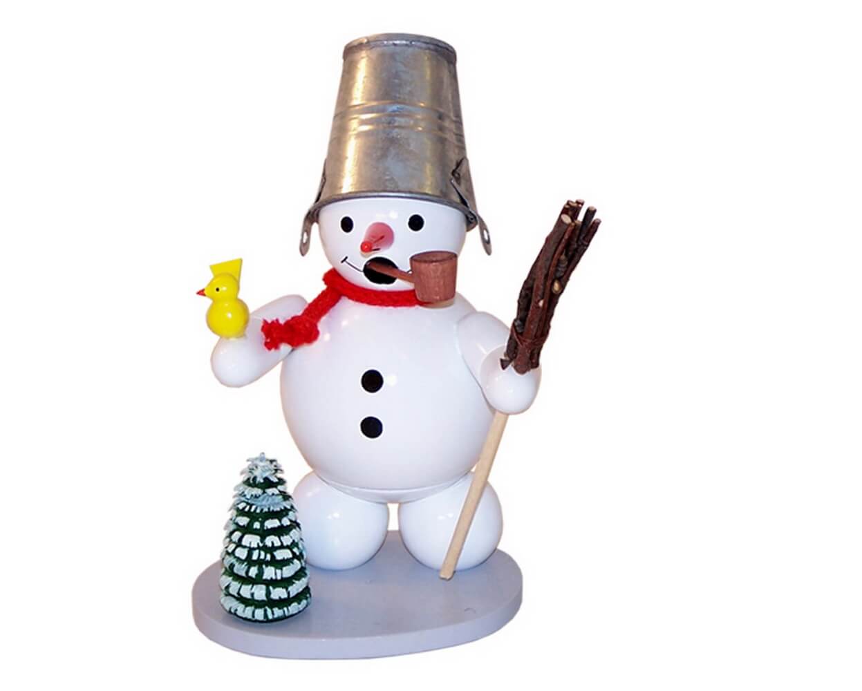 Smoking man snowman with bucket, 12 cm by Ralf Zenker