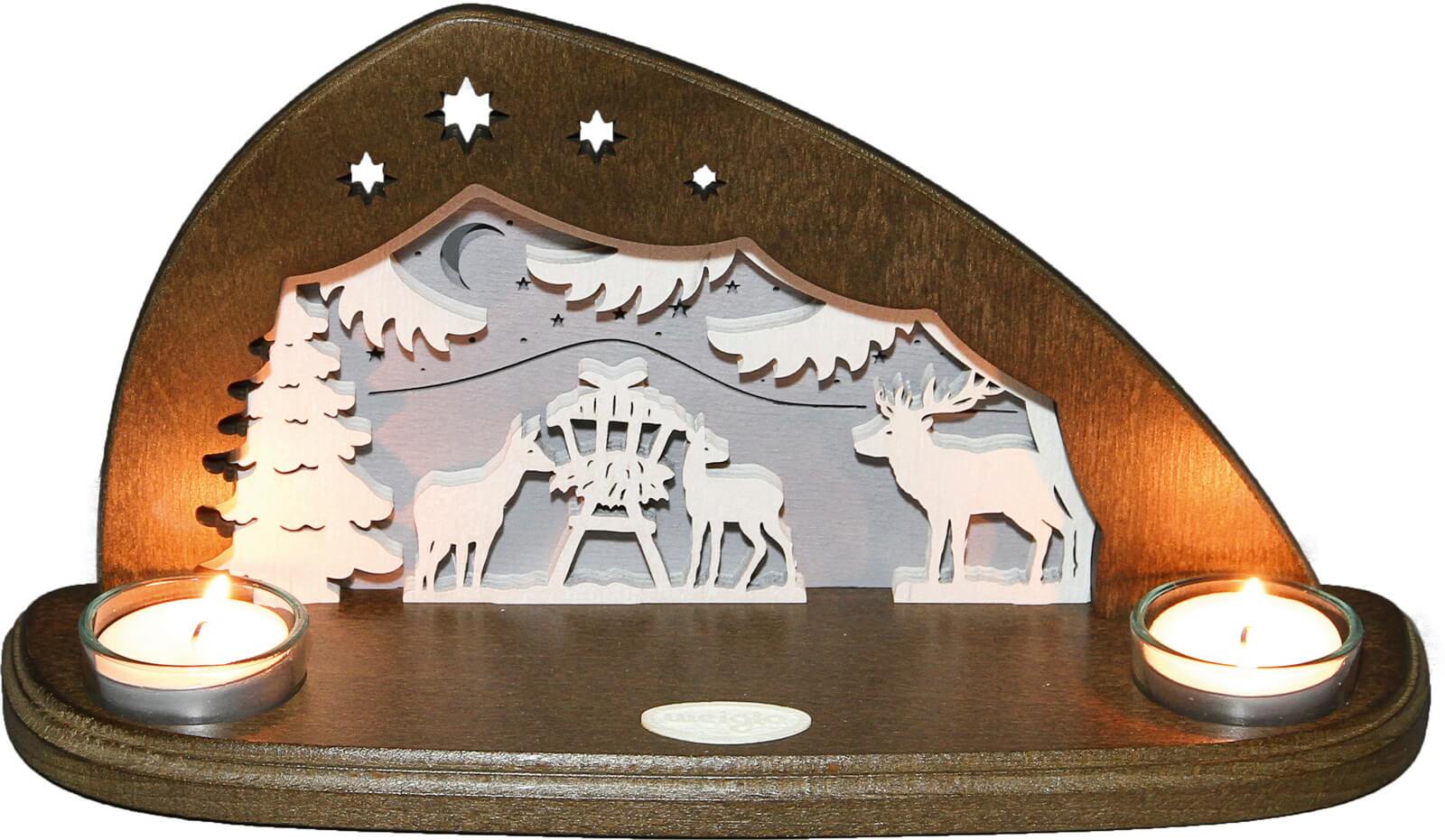 Candle holder for tea lights Forest animals, 29 cm by Weigla