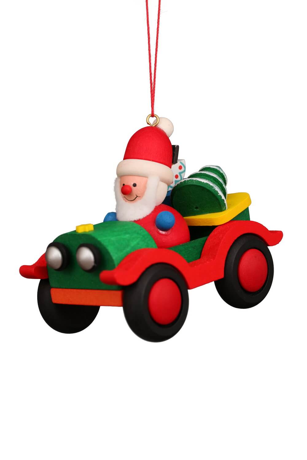 Christmas tree decoration Santa Claus in a car by Christian Ulbricht