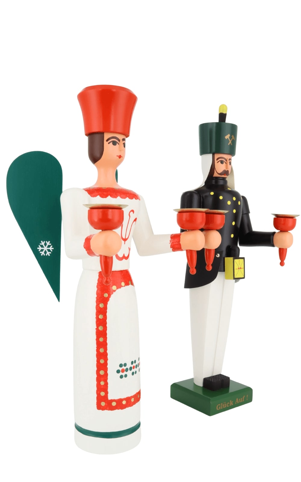 Angel and Miner, 38 cm, Colourful, for Wax Candles by SEIFFEN.COM