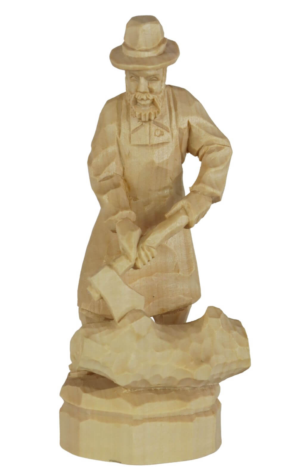 Lumberjack, nature, carved, 20 cm by Schnitzkunst aus dem Erzgebirge