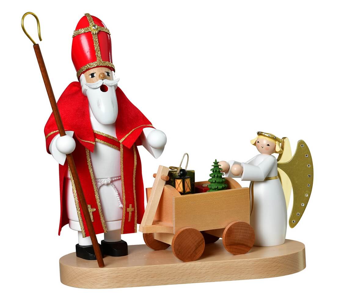 Smoking man Santa Claus with Christ Child, 24 cm by KWO