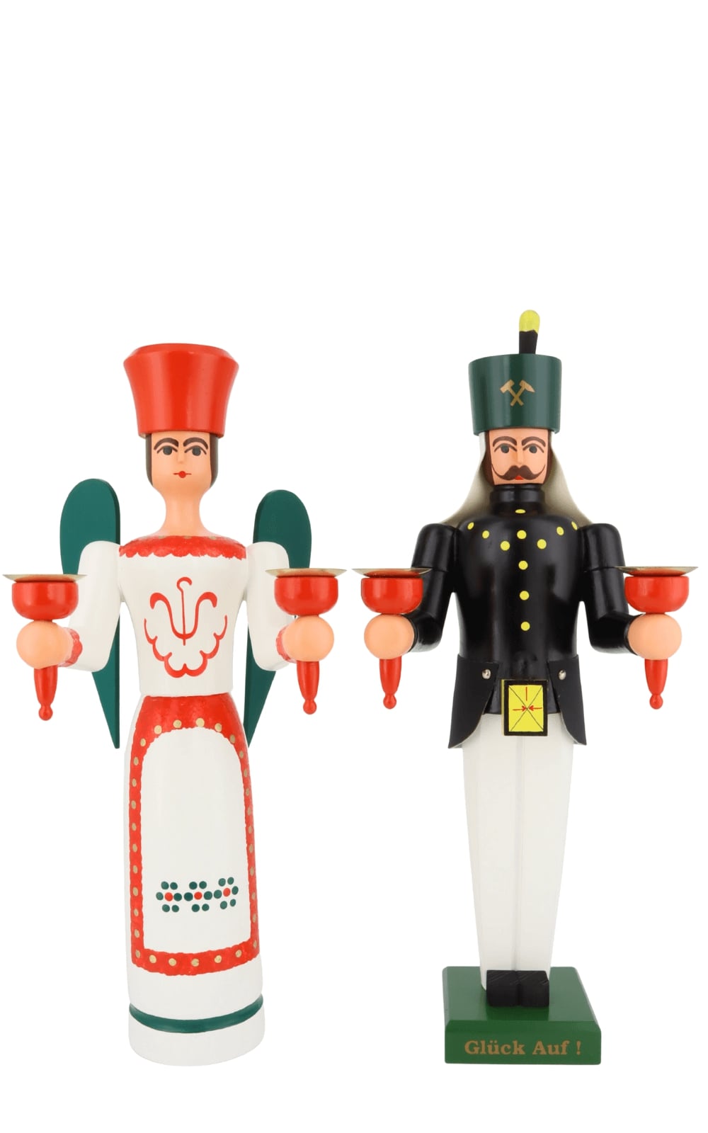 Angel and Miner, 38 cm, Colourful, for Wax Candles by SEIFFEN.COM