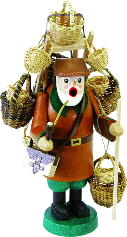 Smoking man basket trader, 23 cm by Richard Glässer