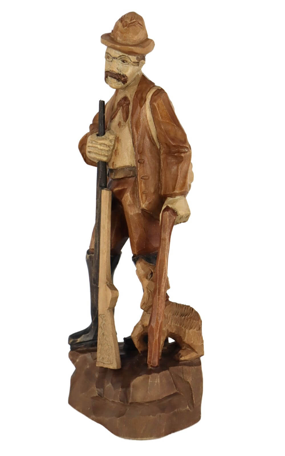Stülpner Karl with dog, 25 cm, stained by Schnitzkunst aus dem Erzgebirge_1